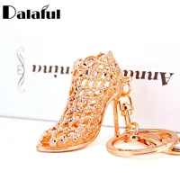Key Rings Exquisite Hollow Out High heel Shoes Keychain Purse Bag Buckle HandBag Pendant For Car Keyring Holder Women Best Gift K230
