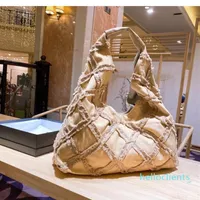 Designer-Women bags euramerican cowboy wind shopping bag style diamond lattice fringe piece of bead canvas with high quality210O
