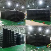 Giant Black white Oxford Cube Marquee Tent Balloon Inflatable Cubic Shape Advertising Trade Show Party Shelter Car Canopy With Doo329p