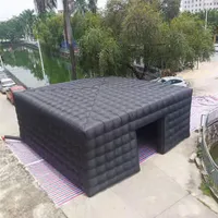 New arriver black 8x8x3 8m black cube tent inflatable cubic marquee house square party cinema building customized207u