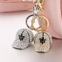 Keychains Crystal Hat Summer Keyring Rhinestone Charm Fashion Women Beautiful Juwelzakken Hanger Keychain Cadeau