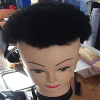 Afro Curly Toupe für schwarze Männer menschliche Haare Perücke Stück Spitze Mens Custom Unit 8x10inch245y
