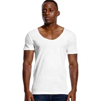 남자 티셔츠 깊은 V 목 슬림 한 핏 짧은 슬리브 티셔츠 남자 로우 컷 스트레치 테스트 탑 티 패션 남성 tshirt 보이지 않는 캐주얼 여름 230309