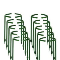 Titta på band 36 stycken Växtstöd Flower Stake Half Round Ring Cage Holder Pot Climbing Trellis242s