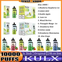 Original Kulx 10000 Disposable E Cigarettes Airflow Control Device 6 Colors RGB Light 0% 2% 3% 5% Optional 10K Puffs Vape Pen 10 Flavors