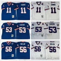Mitchell en Ness College Football 11 Phil Simms Jersey Vintage 53 Harry Carson 56 Lawrence Taylor 58 Carl Banks 89 Mark Bavaro Stitched Jerseys