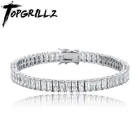 TopGrillz 2020 Baguete de 8mm de tênis de 8mm Icepado Icepado de zircônia cúbica Hip Hop Alta qualidade Charm Jewelry Gift X050212Q