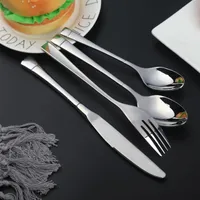 Dinnerware Sets Western Tableware Knife Fork And Spoon Suit El Supplies 304 Stainless Steel High Quality Cutlery Kitchen Tools