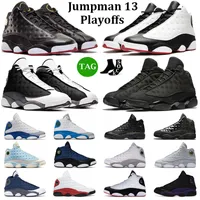 Jumpman 13 Playoffs Basketball Shoes Men Women 13s University Blue Black Flint Black Cat French Blue Han fick Game Bred Mens Trainers Outdoor Sneakers