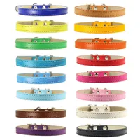 PU Pet Collar Leather Pet Solid Soft Colourful Collars Dogs Neck Strap Adjustable Safe Puppy Kitten Cats Collar294z