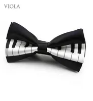 Piano Printed Butterfly Polyester Smooth Bowtie Women Men Music Party Performance Tuxedo Bow Tie Cravat Shirt Accessory Gift Y12296247956
