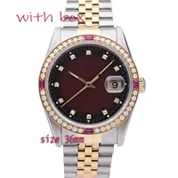 2023 36 mm Damas Movimiento automático Reloj Woman Quartz Diseñador Relojes Super Sapphire Waterproof Water Diamond Steel Wristwatches Reloj de Lujo