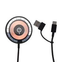 Transpraent Magnetic 15W Magsafe Wireless Fast Qi Charger pour iPhone 14 13 12 Pro Max Plus et autres téléphones de charge sans fil de support avec USB Type-C 2 en 1 câble