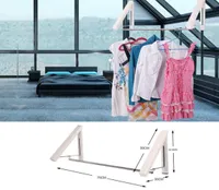 Portable Folding Wall Hanger Mount Retractable Clothes Organizer Drying Rack Waterproof Hangers 899 T2006056438648