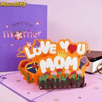 Gift Cards Happy Mothers Day Greeting Card Pop Up 3D Gift for Mom Thank You Card Regalo Dia Del Padre Mothers Day Dia Del Padre Postcards Z0310