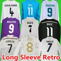 Zidane retro voetbalshirts Beckham lange mouw Raul R. Carlos 12 13 14 15 16 17 Alonso Kaka Sergio Ramos Seedorf Ronaldo voetbal Shirts Real Madrids 01 02 03 04 05 06 07