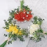 Flores decorativas 9 cabezas Sedum Corn Stone Fruit Bouquet Artificial Home Wedding Decoration Flor falsa