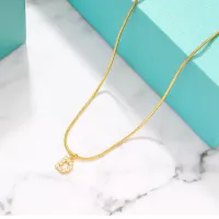 Inlaid Zircon Letter Initial Pendant Necklace For Women Gold Chain Cute Charms Collier Alphabet Necklaces Jewelry Friends Gift ab