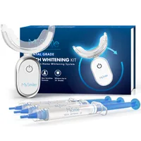 Kit de blanqueamiento de dientes mysmiles con luz LED, 10 minutos de dientes rápidos no sensibles blanqueadores con 3 dientes blanqueador de gel, esmalte seguro y no tóxico para dientes más blancos