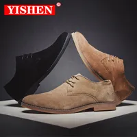 Dress Shoes YISHEN Casual Shoes Suede Oxford Shoes For Men Solid LaceUp Zapatillas Hombre Business Dress Shoes Classic Flats Spring Autumn 230309