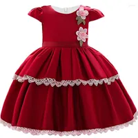 Girl Dresses Christmas Dress For Baby Girls Kids Flower Lace First Birthday Party Clothes Baptism Wedding Christening Infant Clothing