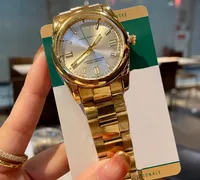 Klassische Männer Frauen Paare Uhr Watches Quarz Bewegung Stahlstil Elegante Armbanduhr Designer Gold Uhr Sapphire wasserdicht 41 mm 36 mm