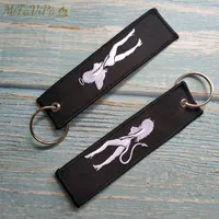 حلقات رئيسية mifavipa 1pc التطريز angel devil keychains porte fashion trinkets gift knoad starecle car keys accessories k