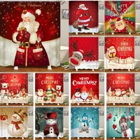 Christmas Printed Bathroom Shower Curtain Snowman Santa Claus Elk Waterproof Polyester Fabric Bath Curtains Home Decoration2436