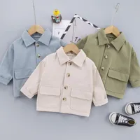 Jackets Spring Autumn Fashion Baby Clothes Boys Girls Cotton Solid Work Coat Causal Jacket Infant Kids Top Outwear 05 Years 230310