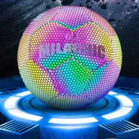 Spor Eldivenleri Karanlık Futbolda Parlıyor Luminous Footballs Holografik Parlayan Futbol Topu Açık Hava Oyuncakları Kamera Flash Yansıtıcı Krom Ball 230309
