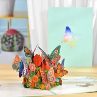 Gift Cards 3D Pop Up Butterfly Birthday Cards Mothers Day Anniversary Valentines Day for Kids Women All Occasions Handmade Greeting Card Z0310