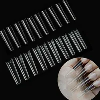 False Nails Non C-Curve XXL Long Coffin Acrylic Nail Tips Straight Square Half Cover Artificial Extension System Tool232f