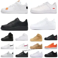 Designer Men Outdoor Men Low Skateboard Chaussures Forces un Unisexe 1 Tricot Euro High Femmes All White Black Red Wheat Walking Trainer US 5.5-12