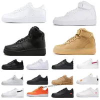 2023 Designer Outdoor Men Low Skateboard Shoes Forces One Unisex 1 Knit Euro High Women All White Black red Walking trainer US 5.5-12