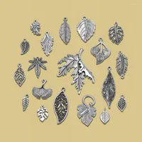 Charms Antique Silver Plated Monstera Ginkgo Maple Grape Leaf Pendants For Diy Jewelry Making Findings Supplies Accessories
