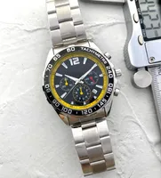 Yeni moda bilek saatleri erkekler için tüm arası işler otomatik kuvars izle Yüksek kaliteli lüks marka kronograf saat paslanmaz çelik kemer mens watche