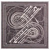 Manual Hand Rolled Twill Silk Scarf Women Leather Whip Dots Printing Fashion Square Scarves Echarpes Foulards Femme Wrap Bandana H260r