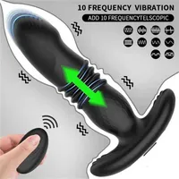 Adult Massager Telescopic Vibrating Butt Plug Wireless Thrusting Anal Vibrator Remote Dildo Prostate Massager Toys for Men