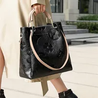 Borse Moda en Vera Pelle por Donna Nuova Tendenza Semple Shoping Messenger Bag Borsa A Secchiello Portatile DI Grande2627