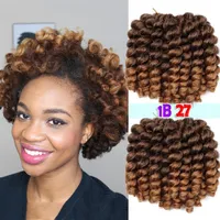 Springige Zauberstab Curl Hair Extensions Jamaikaner Bounce African Collection Häkelei -Flechthaarstaber Curly Braids Synthetic Hair3p2965