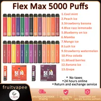 % 100 orijinal Filex Max 5000 Pufs E Sigara Şarj Edilebilir Tek Kullanımlık Aygıt 950mAh Pil Güvenlik Kodu Vape Kalem Yüksek Kapasite