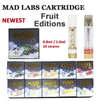 Premium Mad Labs Patrone 0,8 ml 1,0 ml Atomizer Pyrex Glastank Keramik Spule 510 Gewinde Batterie Einweg -Vape Vape Carks