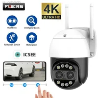 Câmeras IP Fuers 8mp 4k 8x Zoom híbrido ao ar livre Wi -Fi PTZ Detecção humana Visão noturna Rastreamento automático Segurança CCTV Camer W0310