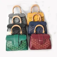 Uppgradera 7a designer Saigon väska handväskor vintage trähandtag kvinnor dam remmar axel crossbody tote handväska spegel kvalitet äkta läder mini plånbok