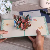 Gift Cards Various Butterfly Card for Mothers Day Sympathy Pop Up Greeting Cards Birthday Anniversary Wife Mom Gift Z0310