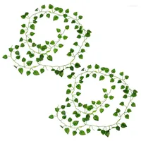 Decorative Flowers 2X 2M Long Artificial Plants Green Ivy Leaves Grape Vine Fake Parthenocissus Foliage Leaf