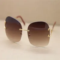بيع الشركات المصنعة كاملة 4193829 جودة رجل النساء UV400 نظارة شمسية remless التصميم C الديكور 18K نظارات الذهب الذهب male282w