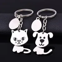 50pcs Lot 360-cat-catke-keykain cute key ring for women dog chain chain chain key holder portachiavi bag charm 257q