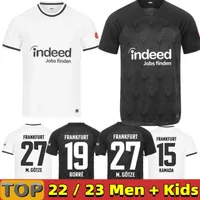 22/23 Eintracht Frankfurt M.Gotze Soccer Jerseys 2022 2023 Champions Version Budapest Sow Borre Kostic Hauge Hasebe Kamada Hinteregger Men Kid Kit Football Shirt