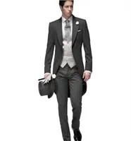 Костюм Homme Grey Black Swide Suits для мужчин 3 штука Trajes de Hombre Anzug Herren Men Suits 2018 Jupetsvest5106396